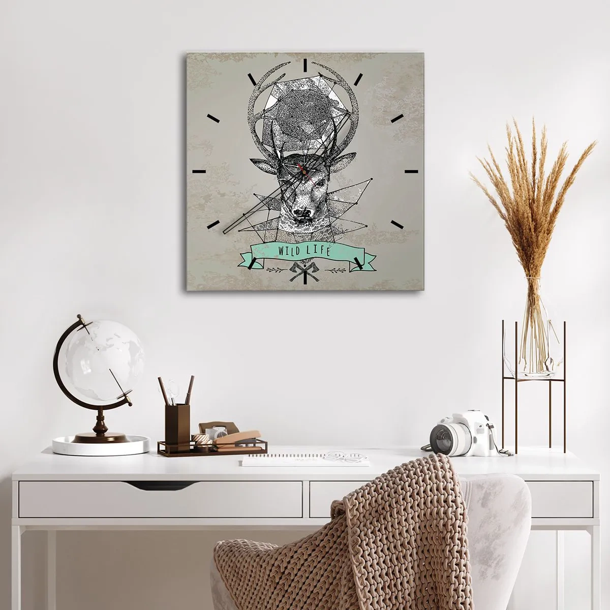 Horloge murale - Pendule murale - Voir St. Hubertus - 30x30 cm