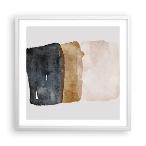 Affiche dans un cadre blanc - Poster - Composition de couleurs de la terre - 50x50 cm