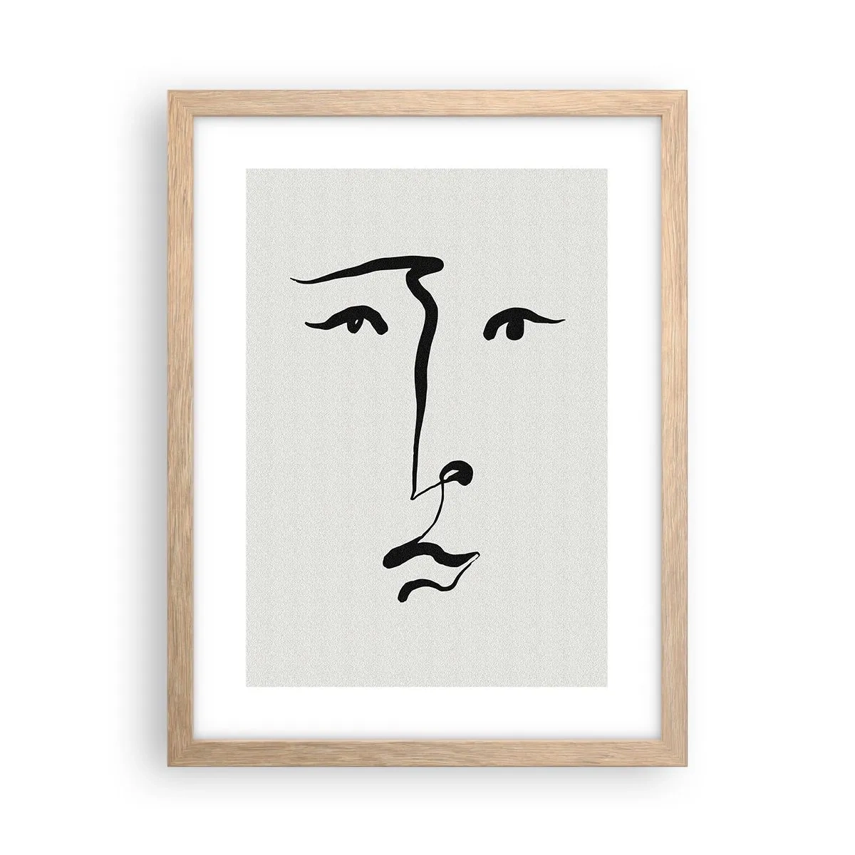 Affiche dans un chêne clair - Poster - Portrait avec une seule ligne - 30x40 cm