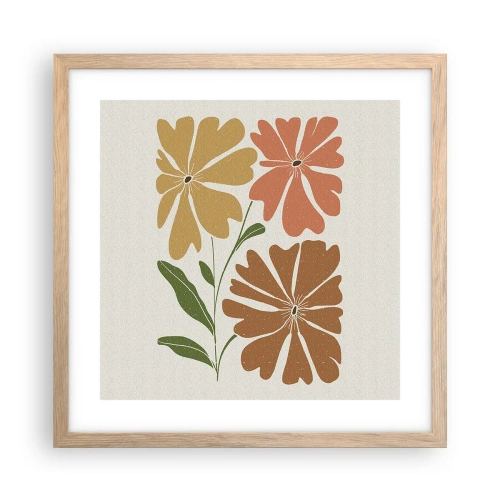 Affiche dans un chêne clair - Poster - Nature et géométrie - 40x40 cm