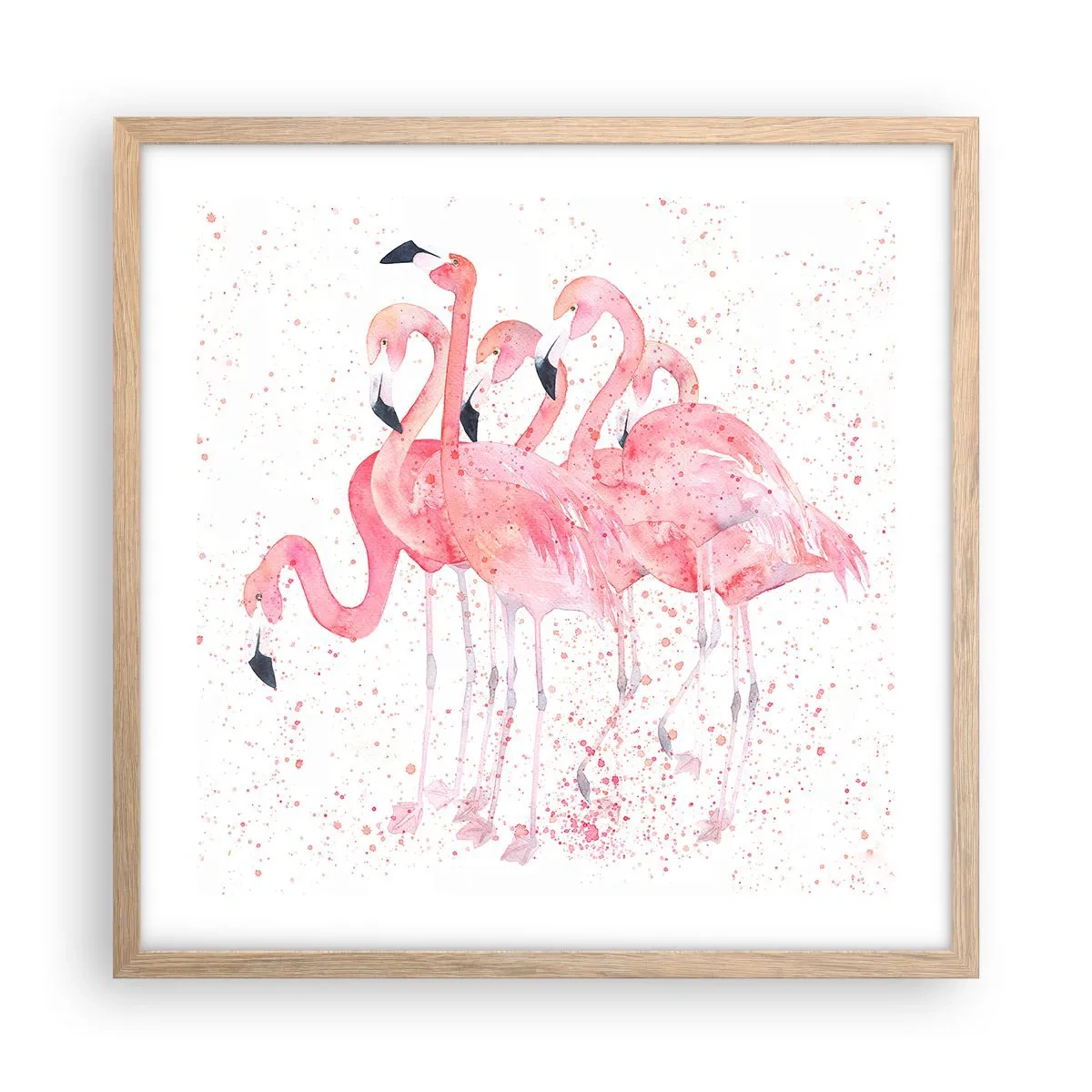 Affiche dans un chêne clair - Poster - Ensemble rose - 50x50 cm