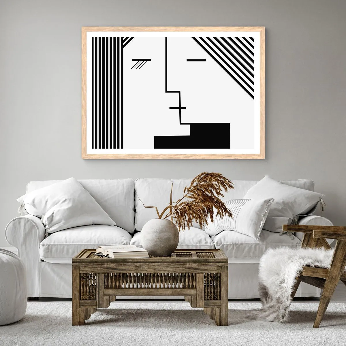 Affiche dans un chêne clair - Poster - Juste un baiser - 91x61 cm