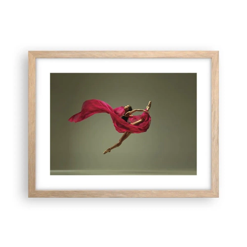 Affiche dans un chêne clair - Poster - Flamme dansante - 40x30 cm