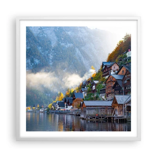 Affiche dans un cadre blanc - Poster - Ambiance alpine - 60x60 cm