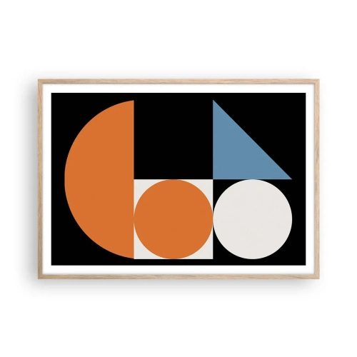 Affiche dans un chêne clair - Poster - Rangement de figures - 100x70 cm