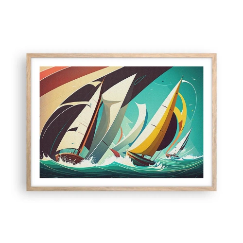 Affiche dans un chêne clair - Poster - Bonne chance avec les éléments - 70x50 cm