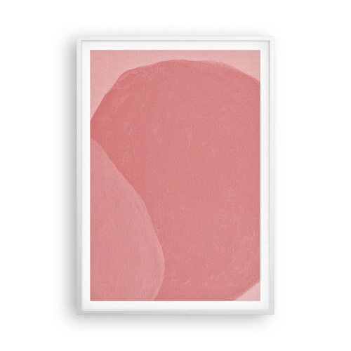 Affiche dans un cadre blanc - Poster - Composition organique en rose - 70x100 cm