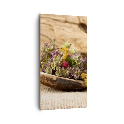 Impression sur toile - Image sur toile - Fleurs colorées et herbes parfumées - 55x100 cm
