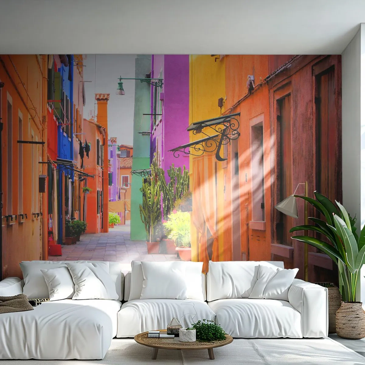 Papier Peint Photo Premium Canvas - Allée arc-en-ciel - Ville, Venise, Architecture - 200x140 cm