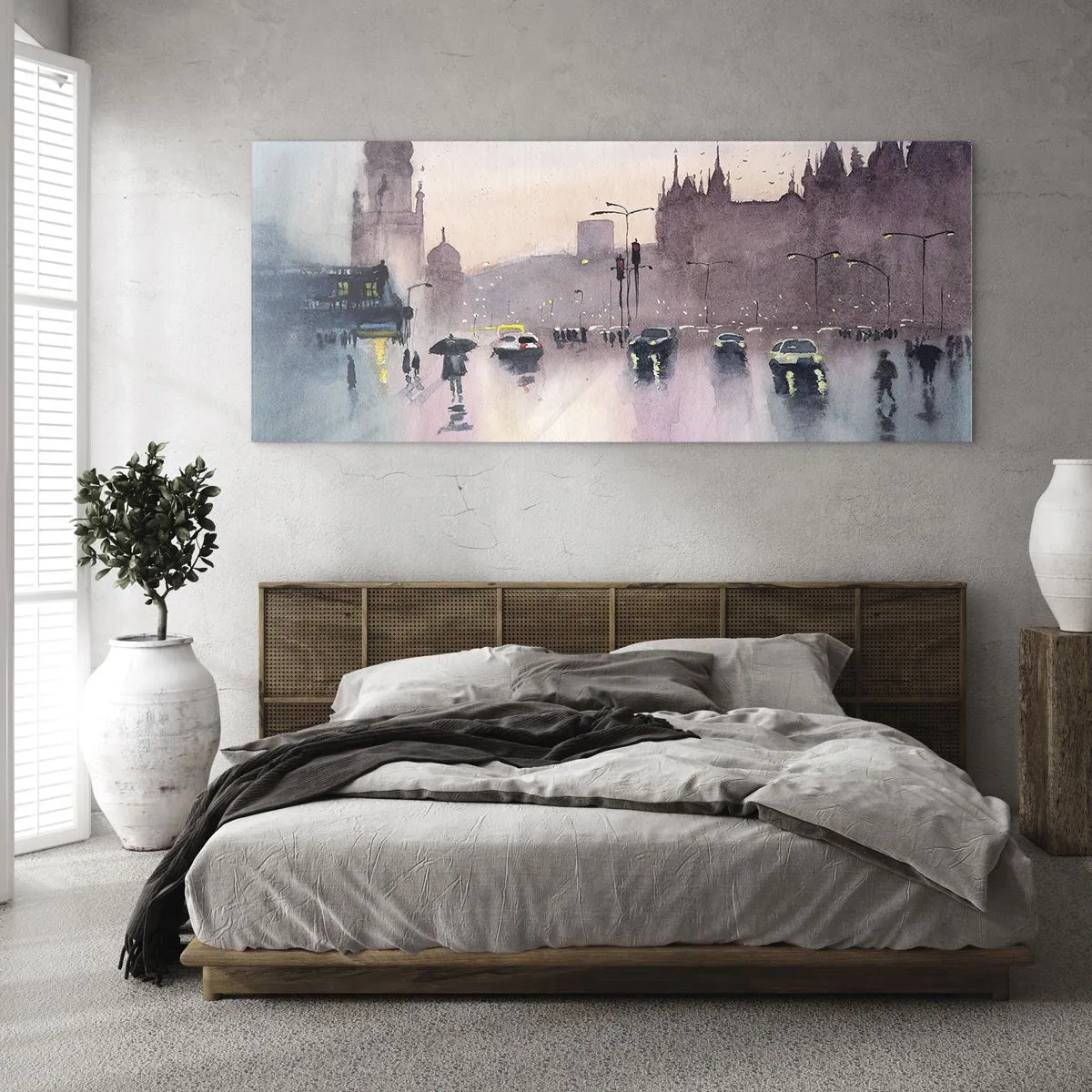 Impression sur verre - Image sur verre - Dans une brume pluvieuse - 100x40 cm