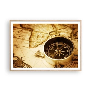 Affiche dans un chêne clair - Poster - Est ou ouest? - 100x70 cm