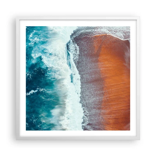 Affiche dans un cadre blanc - Poster - Caresse de l'océan - 60x60 cm
