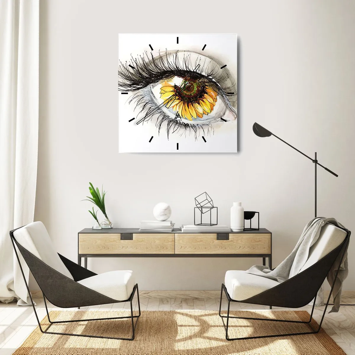 Horloge murale - Pendule murale - Un look aussi chaud que l'été - 40x40 cm
