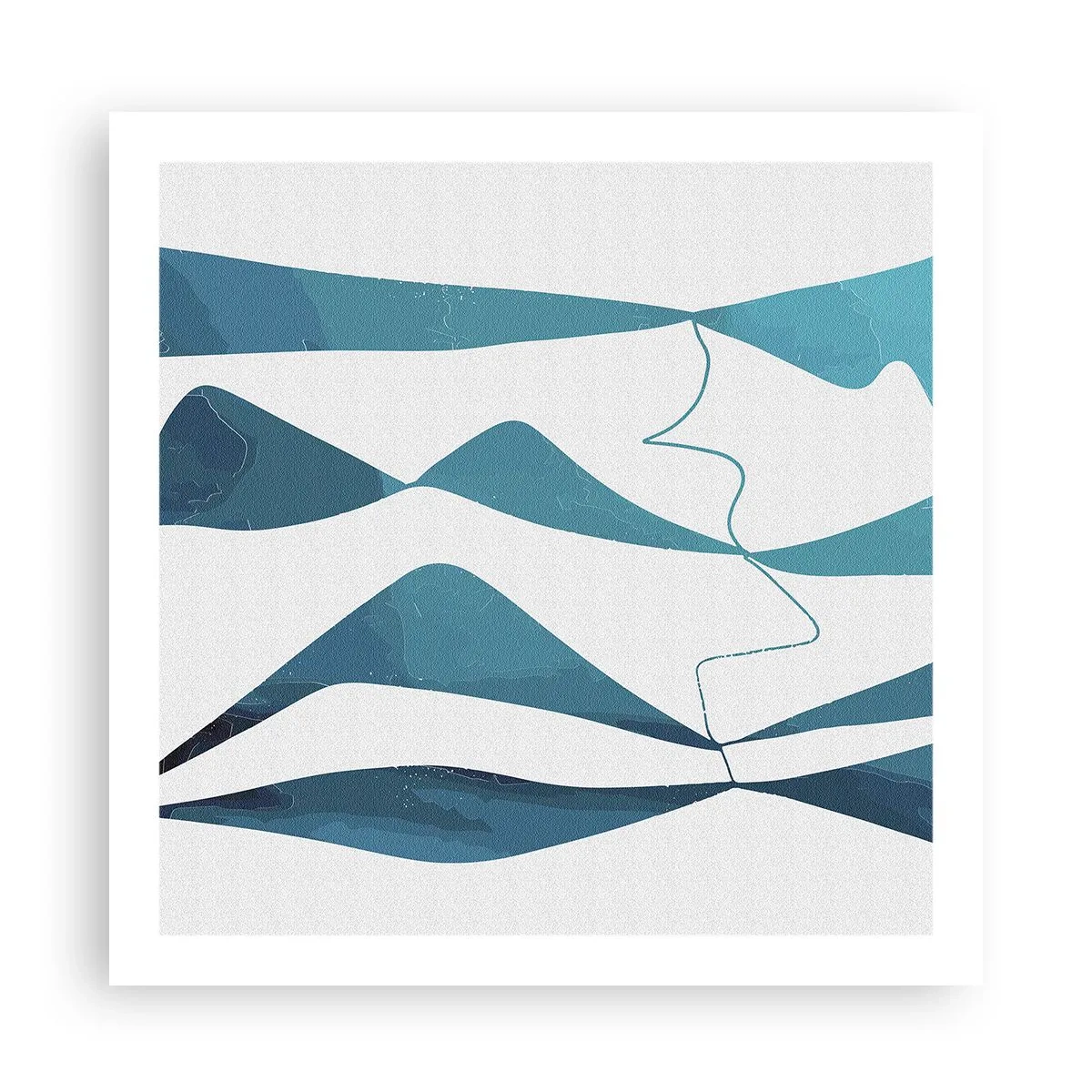 Affiche - Poster - Abstraction : composé turquoise - 60x60 cm