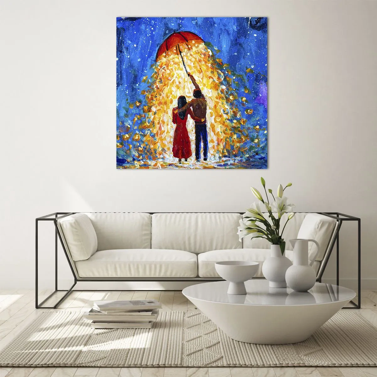 Impression sur verre - Image sur verre - La magie d'une soirée pluvieuse ? - 70x70 cm