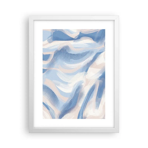 Affiche dans un cadre blanc - Poster - Vagues bleues - 30x40 cm