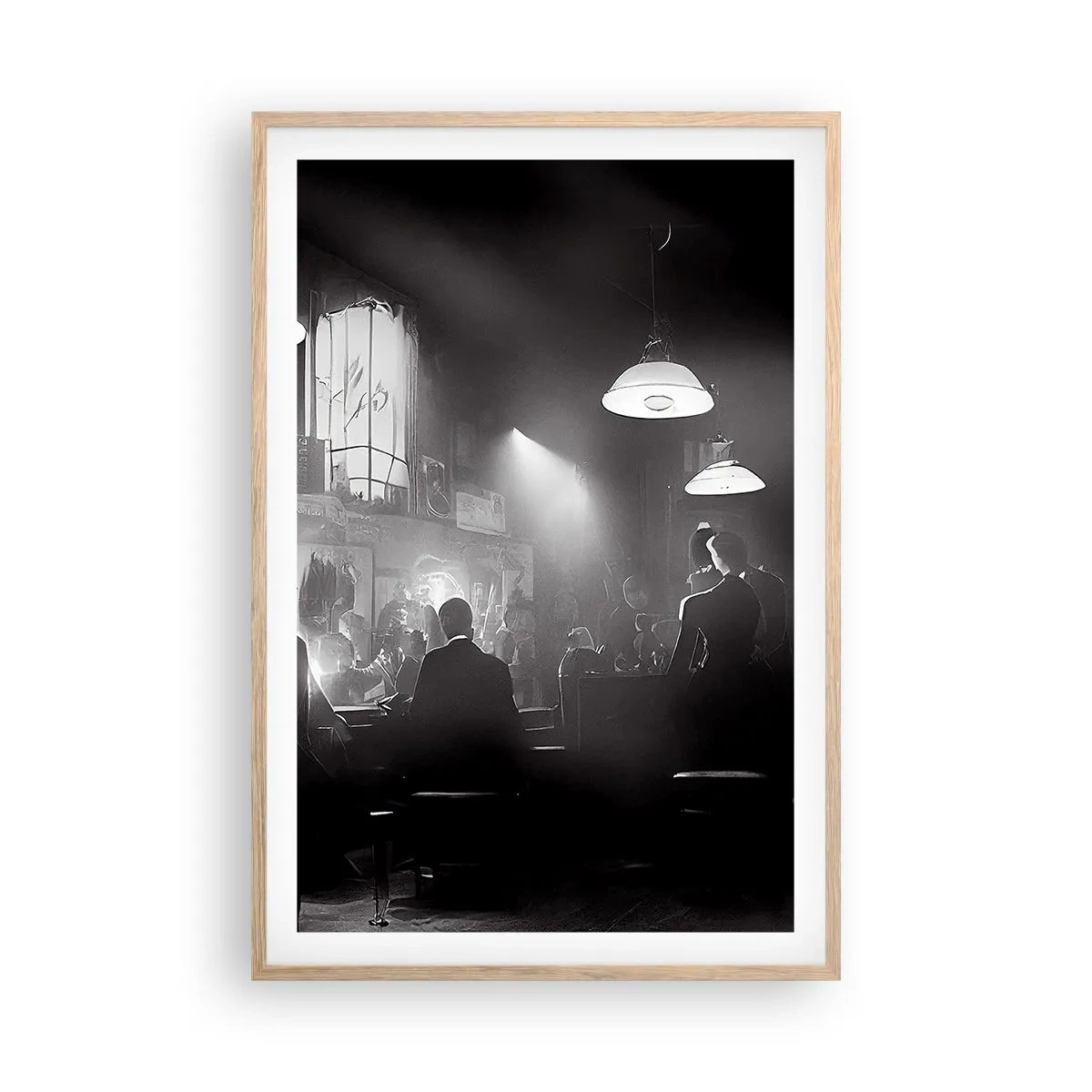 Affiche dans un chêne clair - Poster - Dans une ambiance jazz - 61x91 cm