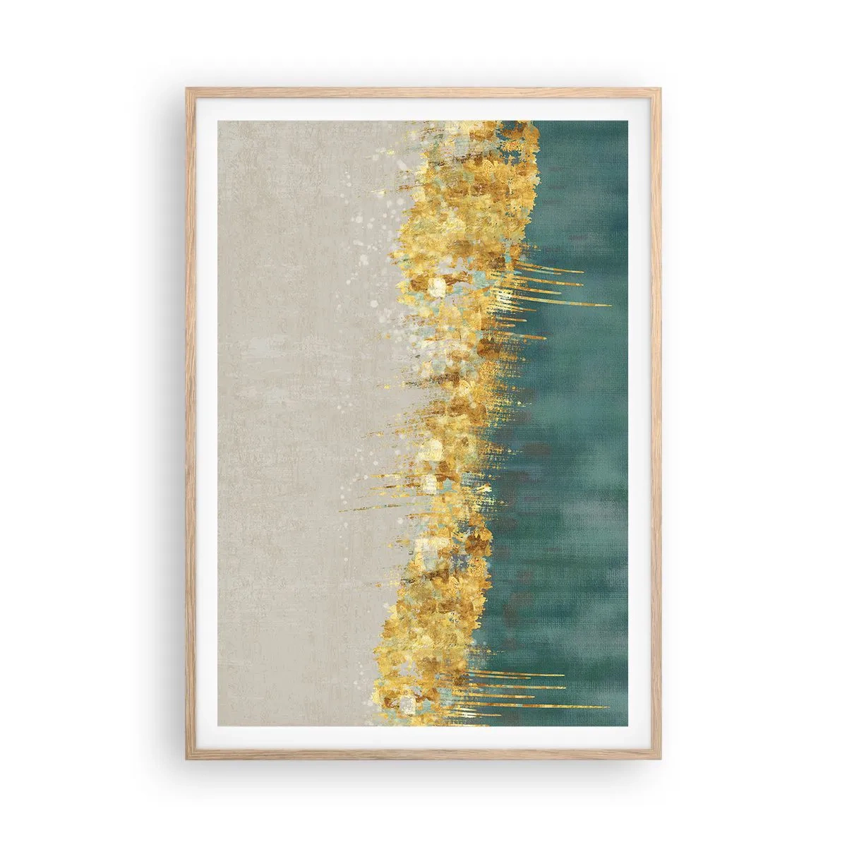 Affiche dans un chêne clair - Poster - La frontière dorée - 70x100 cm