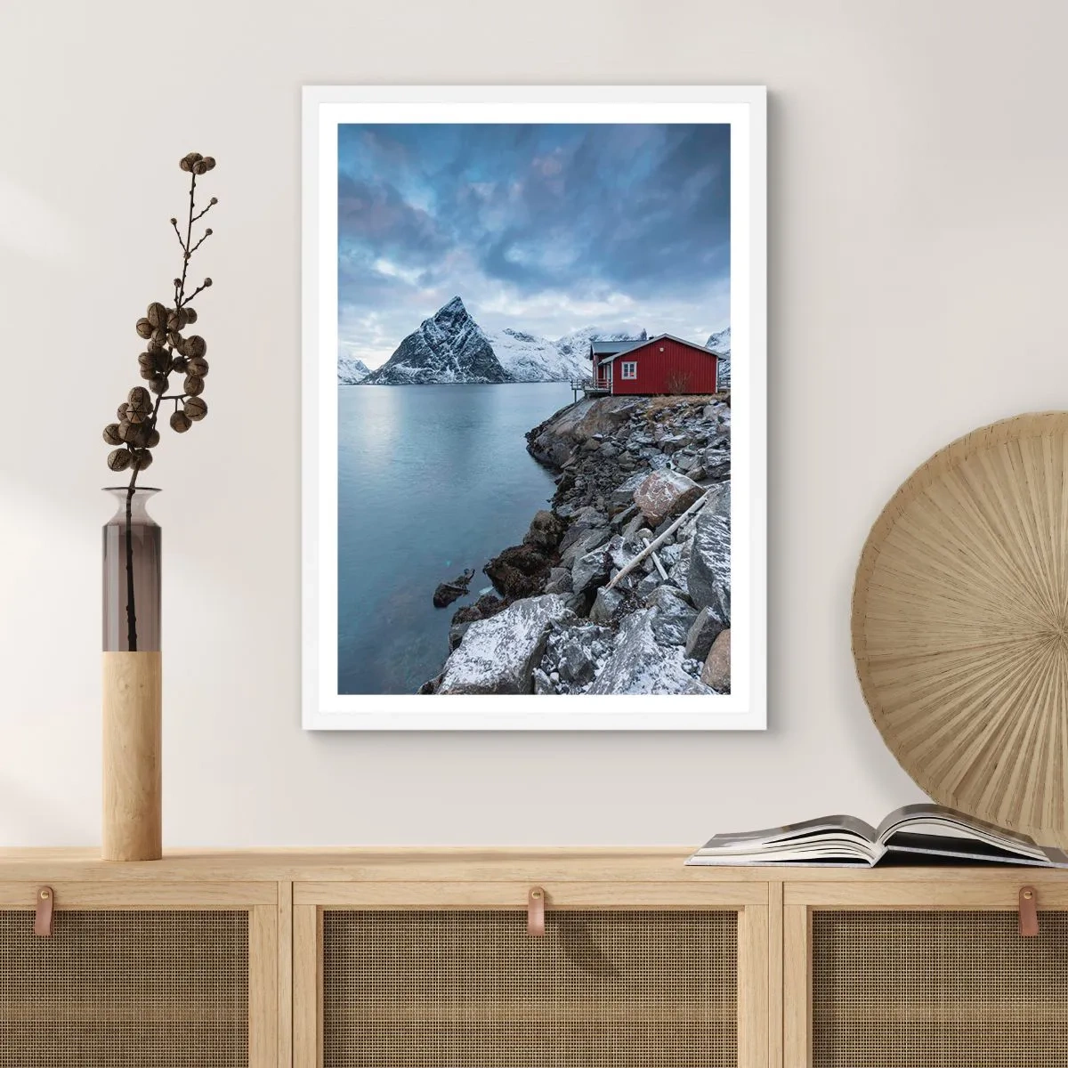 Affiche dans un cadre blanc - Poster - Retraite scandinave - 40x50 cm
