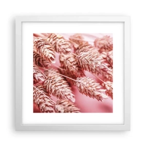 Affiche dans un cadre blanc - Poster - Une cascade florale en rose - 30x30 cm