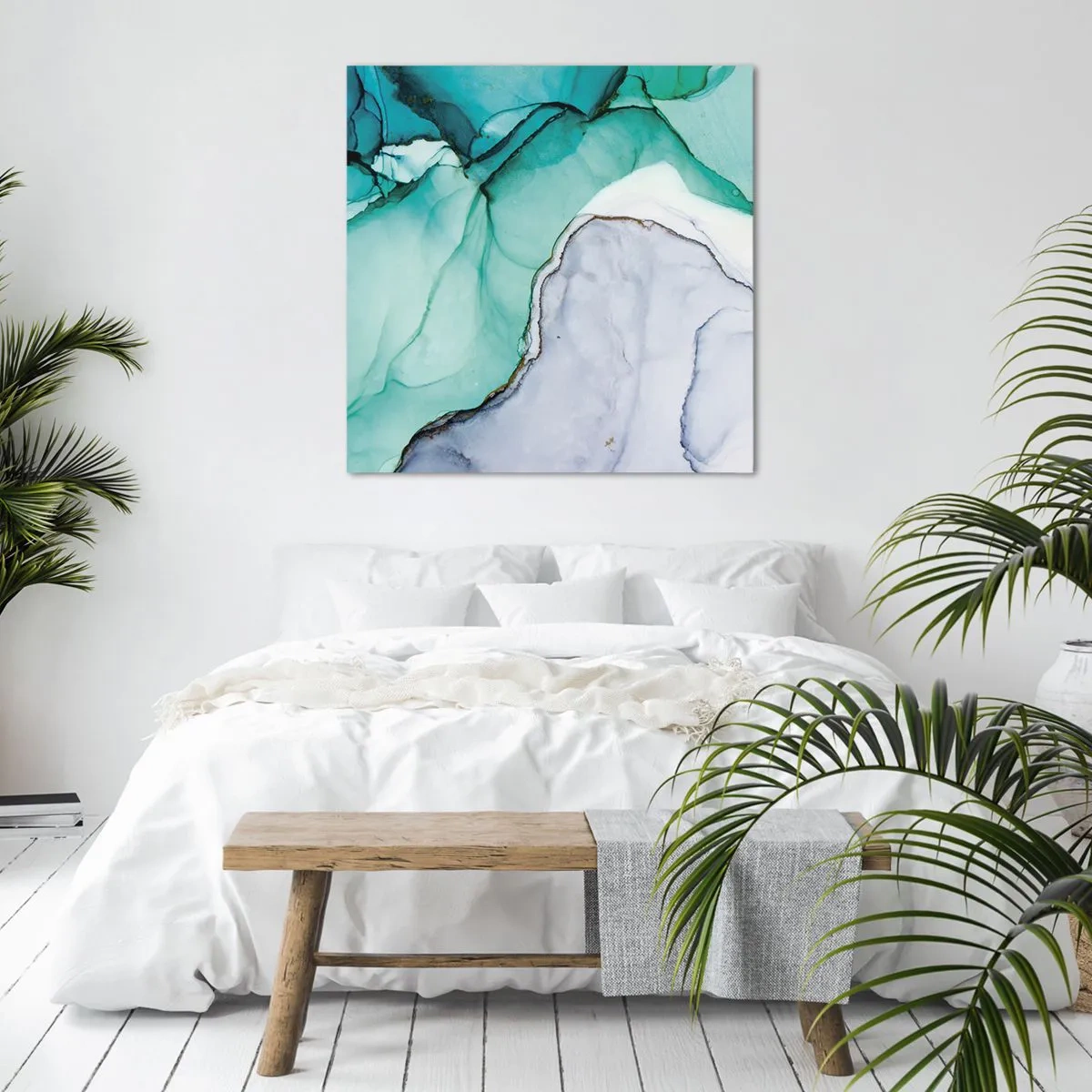 Impression sur toile - Image sur toile - Étude de turquoise - 70x70 cm
