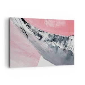 Impression sur toile - Image sur toile - Une composition abstraite dans les tons de rose et de gris. - 100x70cm - Composition assortie - Décoration murale moderne pour le salon et la chambre ARTTOR
