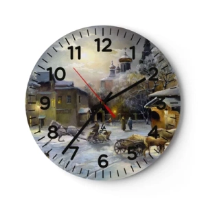 Horloge murale - Pendule murale - La magie de l'hiver russe - 30x30 cm