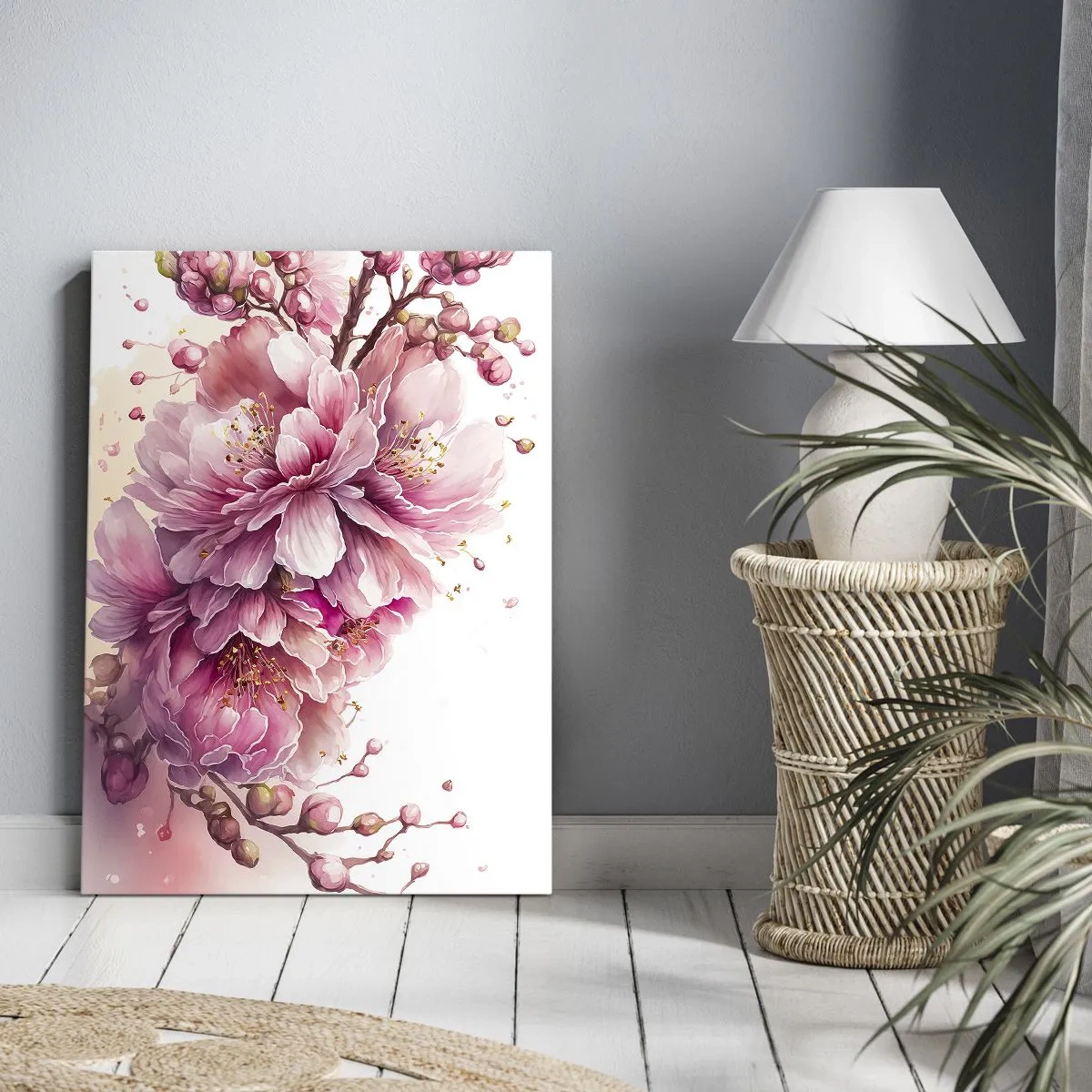 Impression sur toile - Image sur toile - Fleur florissante de cerisier - 55x100 cm