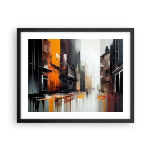 Affiche dans un cadre noir - Poster - Jour de pluie - 50x40 cm