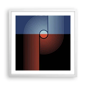Affiche dans un cadre blanc - Poster - Dans une étreinte géométrique - 50x50 cm