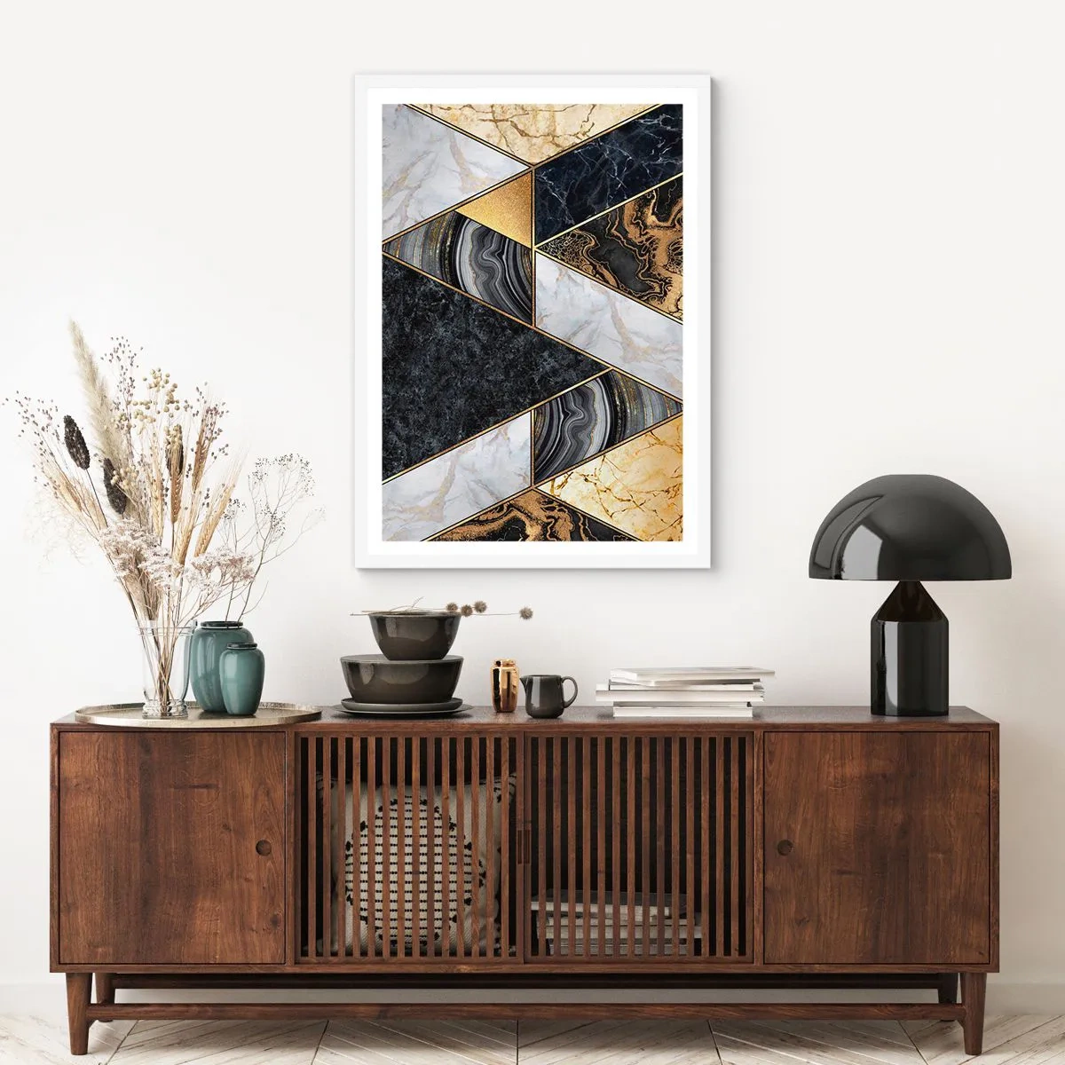 Affiche dans un cadre blanc - Poster - Pierre après pierre - 30x40 cm