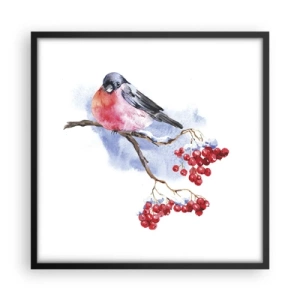 Affiche dans un cadre noir - Poster - L'hiver en couleurs - 50x50 cm