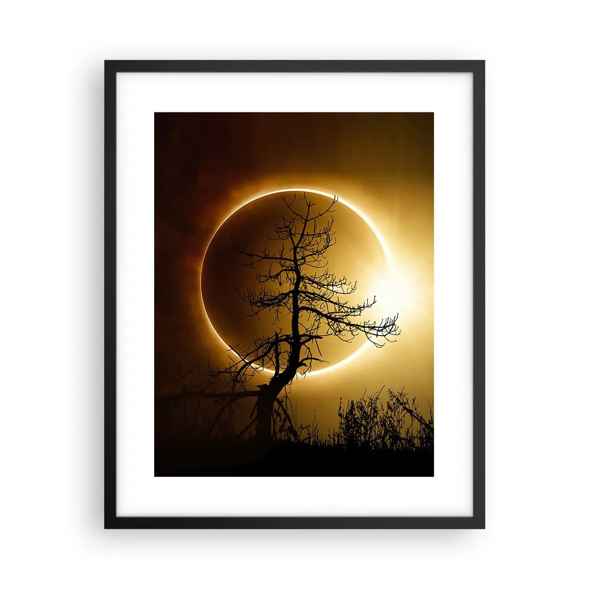Affiche dans un cadre noir - Poster - Éclipse totale - 40x50 cm