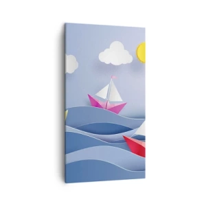 Impression sur toile - Image sur toile - Ah qu'il est agréable de se balancer dans les vagues - 45x80 cm