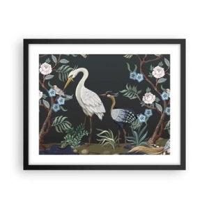 Affiche dans un cadre noir - Poster - Parade d'oiseaux - 50x40 cm