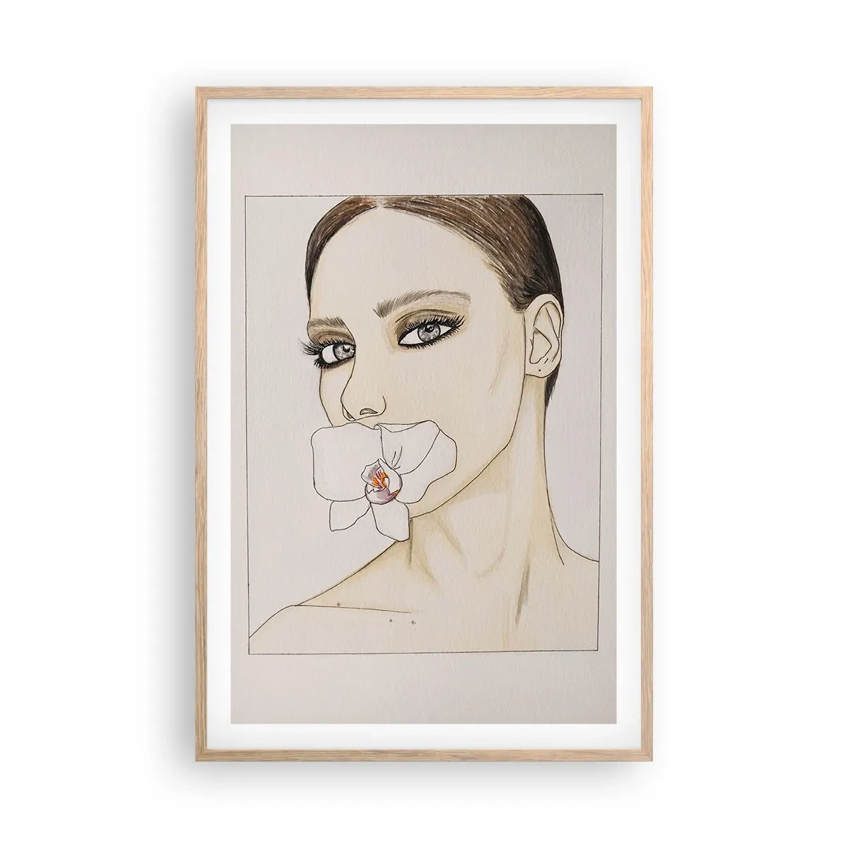 Affiche dans un chêne clair - Poster - Symbole de l'élégance et de la beauté - 61x91 cm