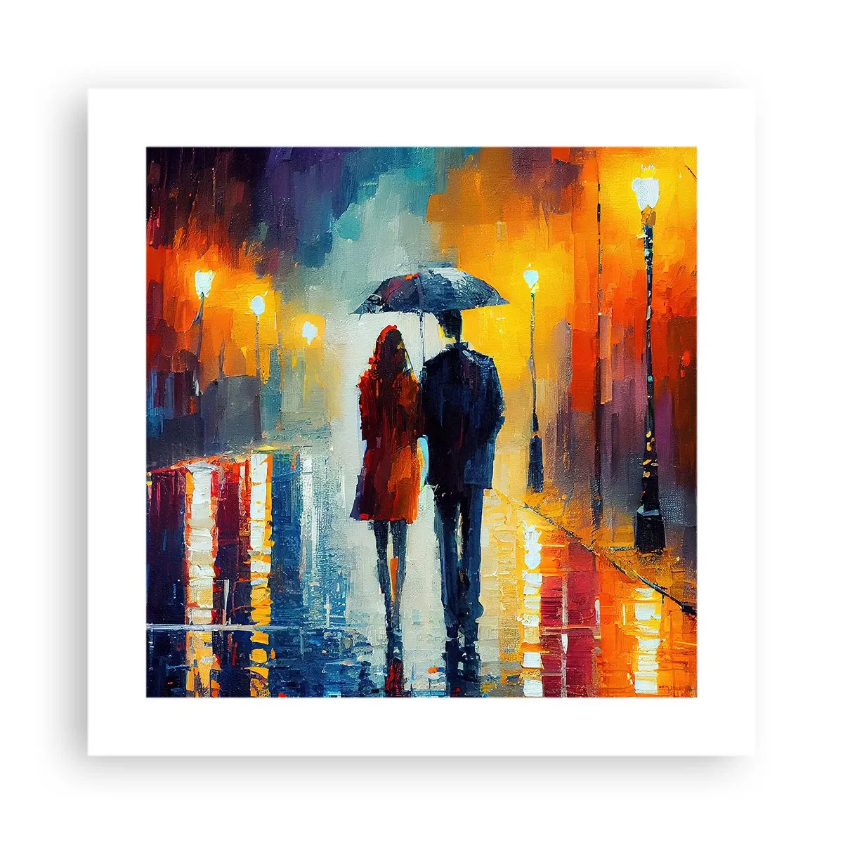 Affiche - Poster - Ensemble – une nuit colorée - 40x40 cm