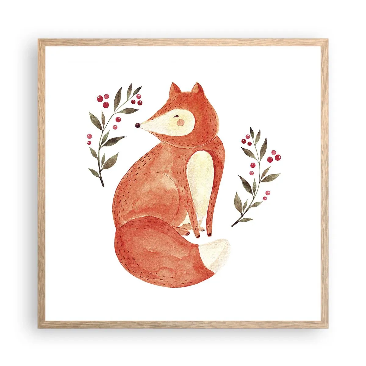 Affiche dans un chêne clair - Poster - Petit rouquin - 60x60 cm