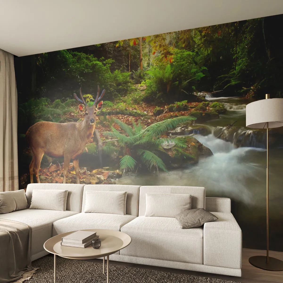 Papier Peint Photo Standard Eco - Bienvenue dans mon monde - Paysage, Animaux, Cerf - 400x280 cm