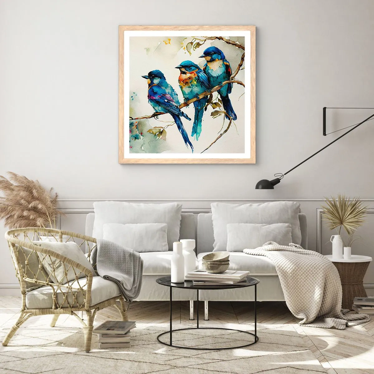 Affiche dans un chêne clair - Poster - A-t-il été offensé ? - 40x40 cm