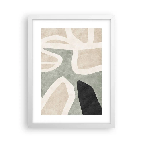 Affiche dans un cadre blanc - Poster - Composition pour motif noir - 30x40 cm