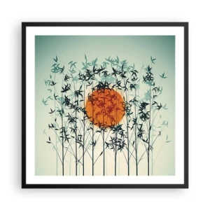 Affiche dans un cadre noir - Poster - Soleil japonnais - 60x60 cm