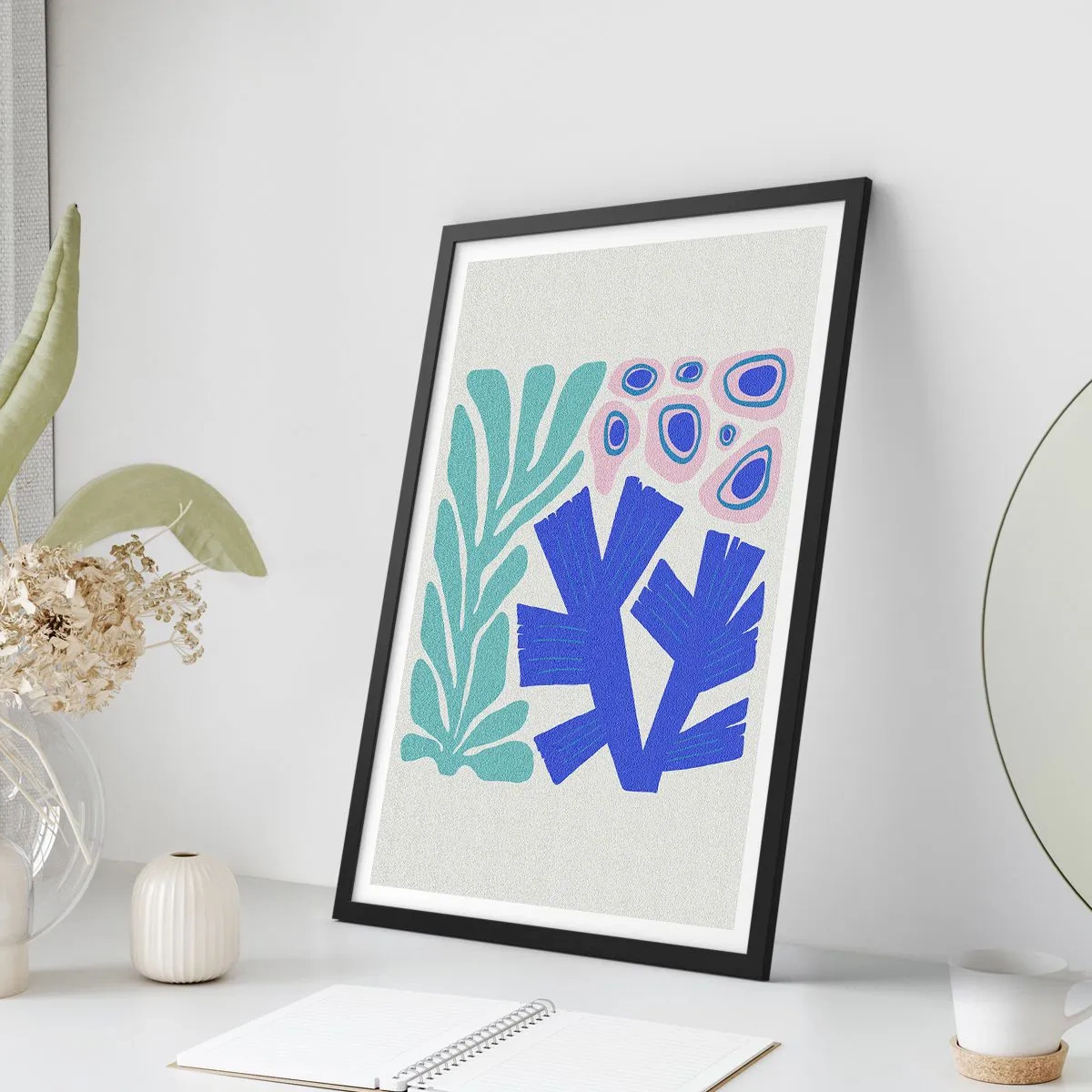 Affiche dans un cadre noir - Poster - Jardin sous-marin - 30x40 cm