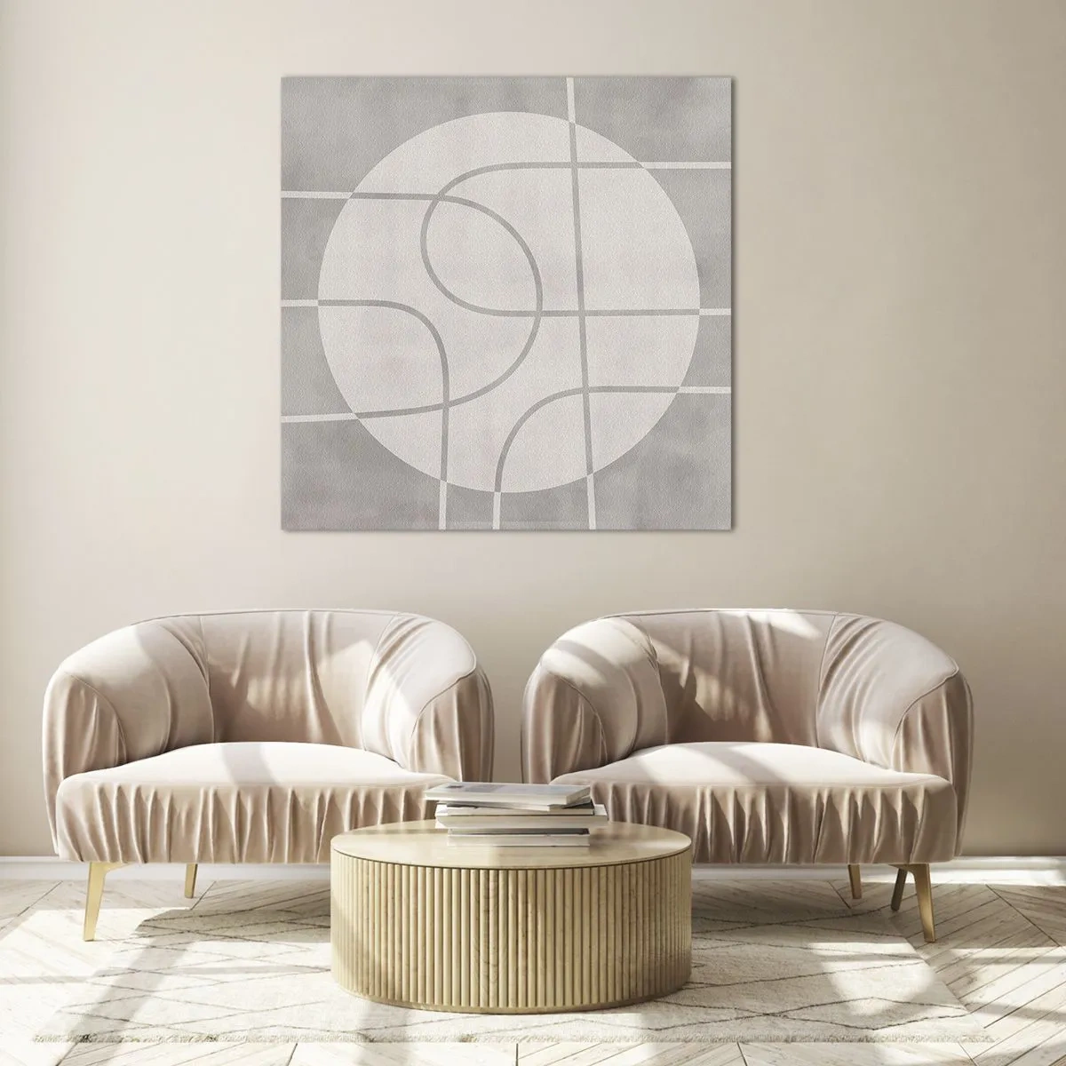 Impression sur verre - Image sur verre - Circulaire et tout droit - 70x70 cm