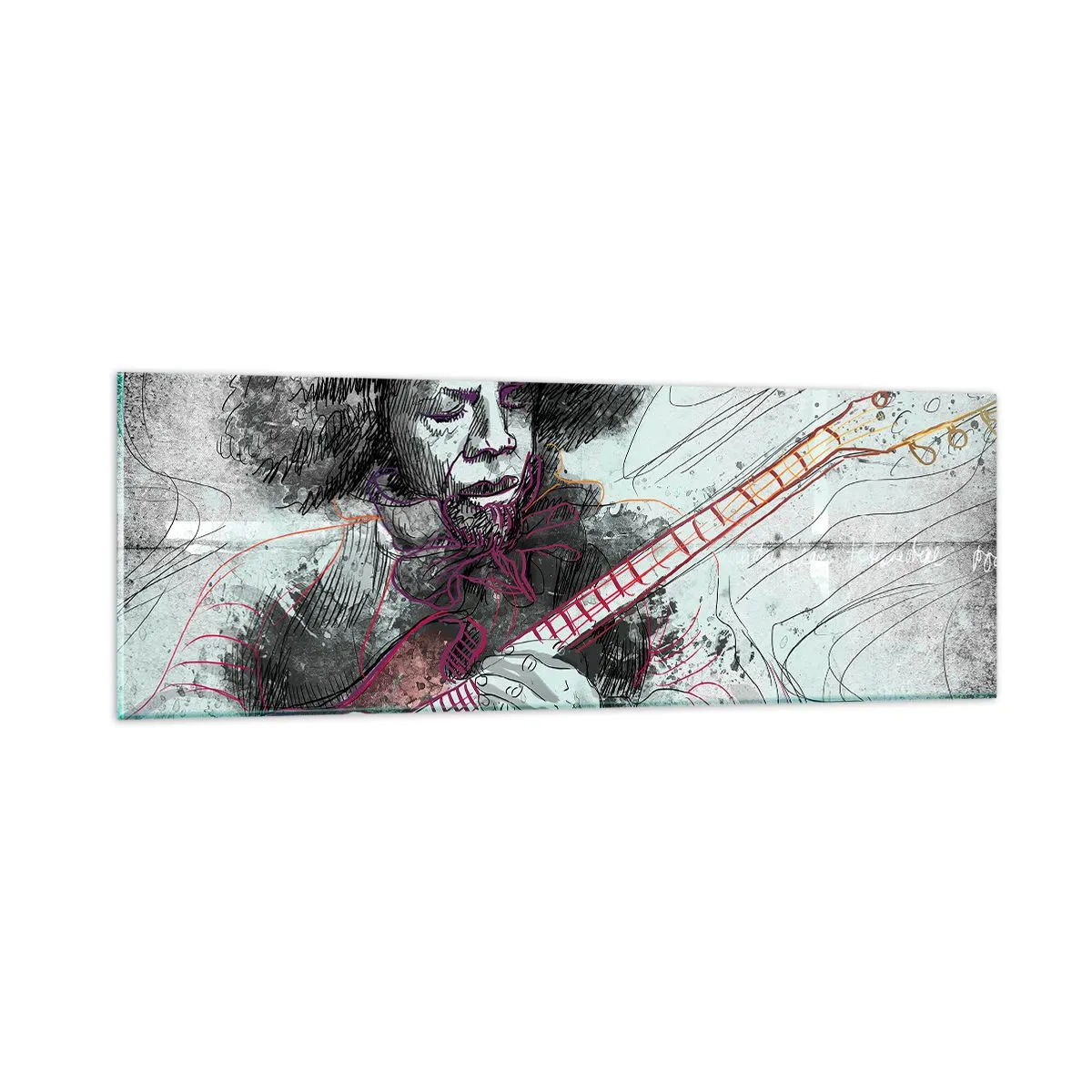 Impression sur verre - Image sur verre - Sur les vagues de la musique - 90x30 cm