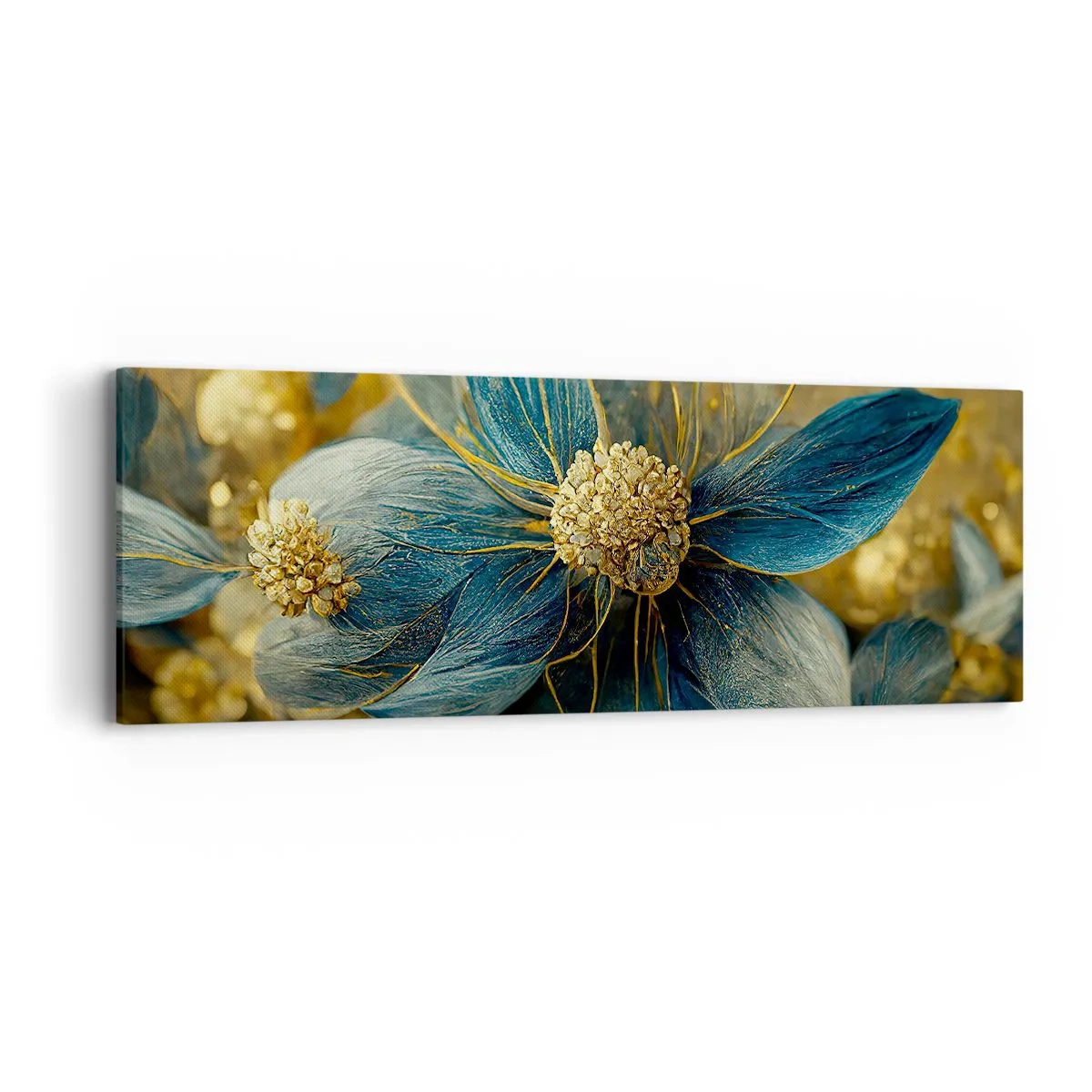 Impression sur toile - Image sur toile - Fleurir avec de l'or - 90x30 cm