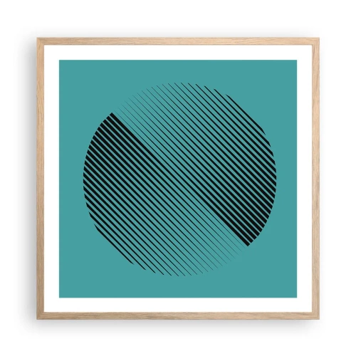 Affiche dans un chêne clair - Poster - Cercle – une variation géométrique - 60x60 cm