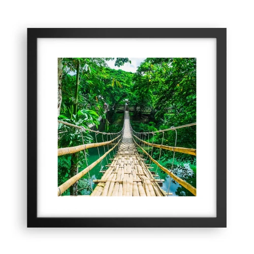 Affiche dans un cadre noir - Poster - Pont de singe en pleine nature - 30x30 cm