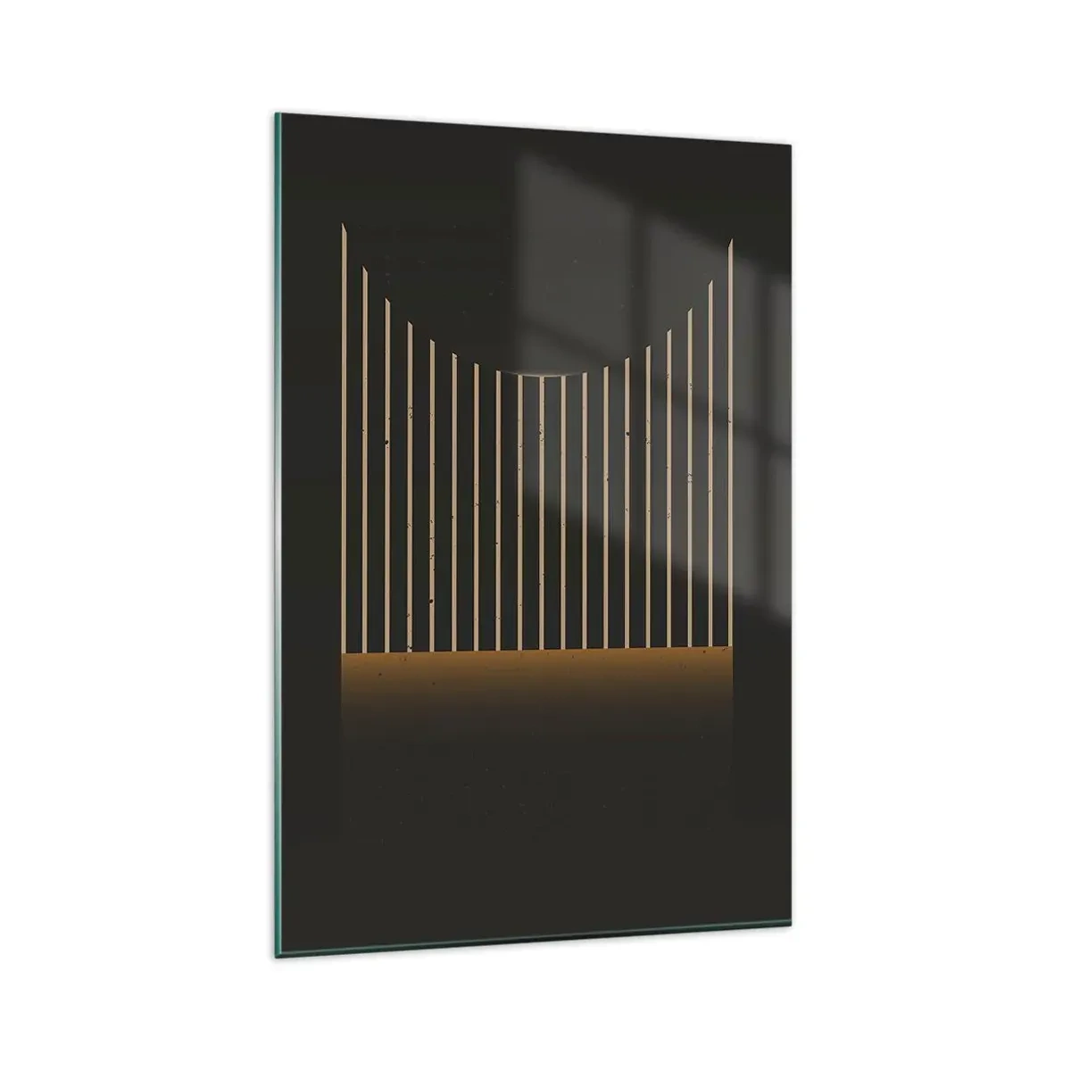 Impression sur verre - Image sur verre - Motif géométrique à rayures sur fond sombre - 80x120cm - Explorez les ténèbres - Décoration murale moderne pour le salon et la chambre ARTTOR