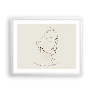 Affiche dans un cadre blanc - Poster - Une ligne certaine - 50x40 cm